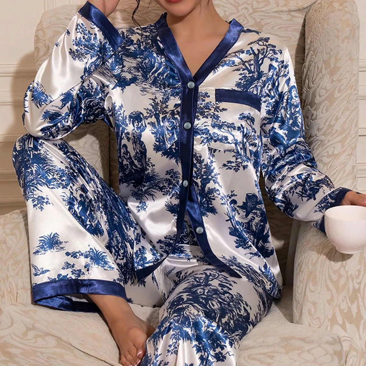 Floral Long Sleeve Pajama Set