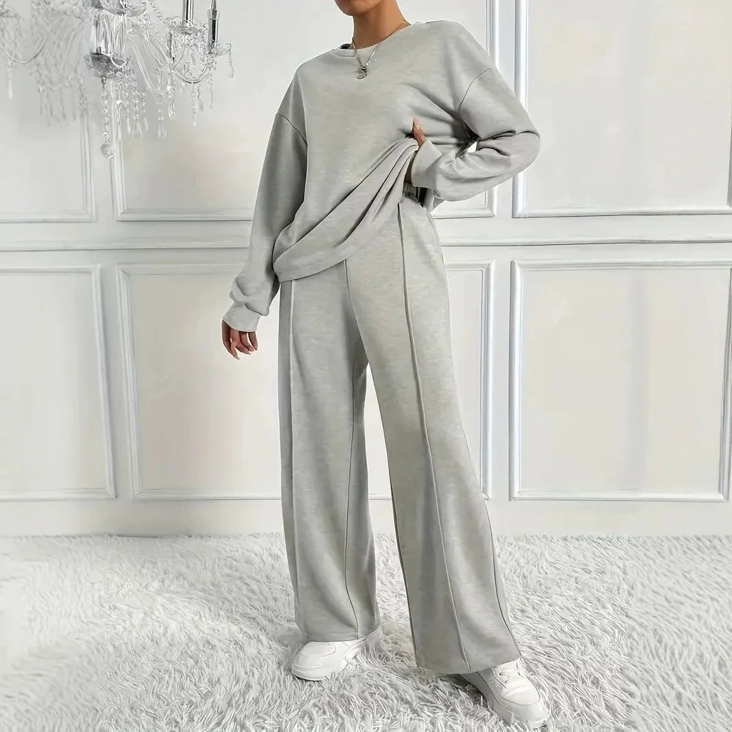 Women’s 2-Piece Sweatshirt & Wide-Leg Pants Set