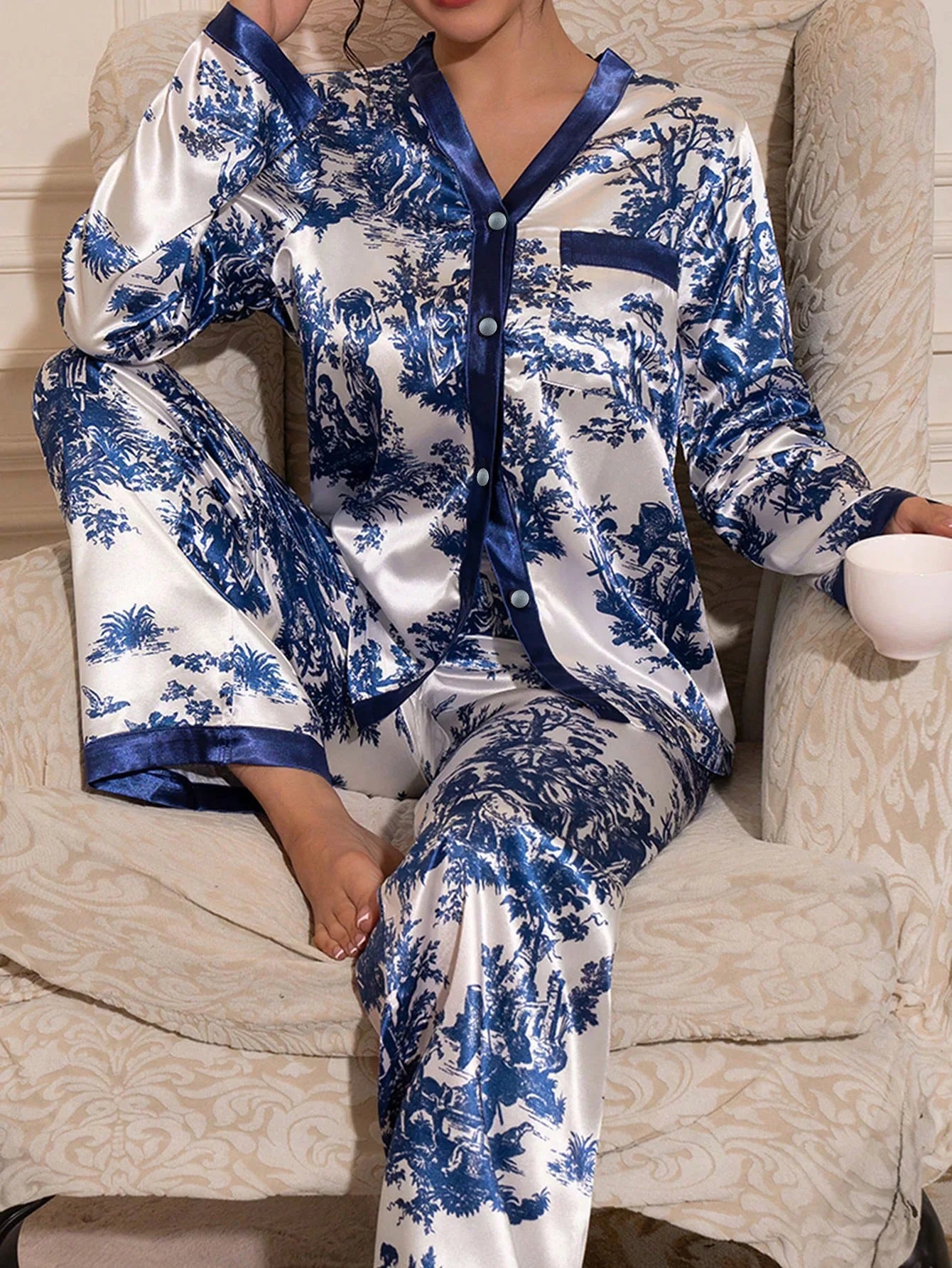 Floral Long Sleeve Pajama Set