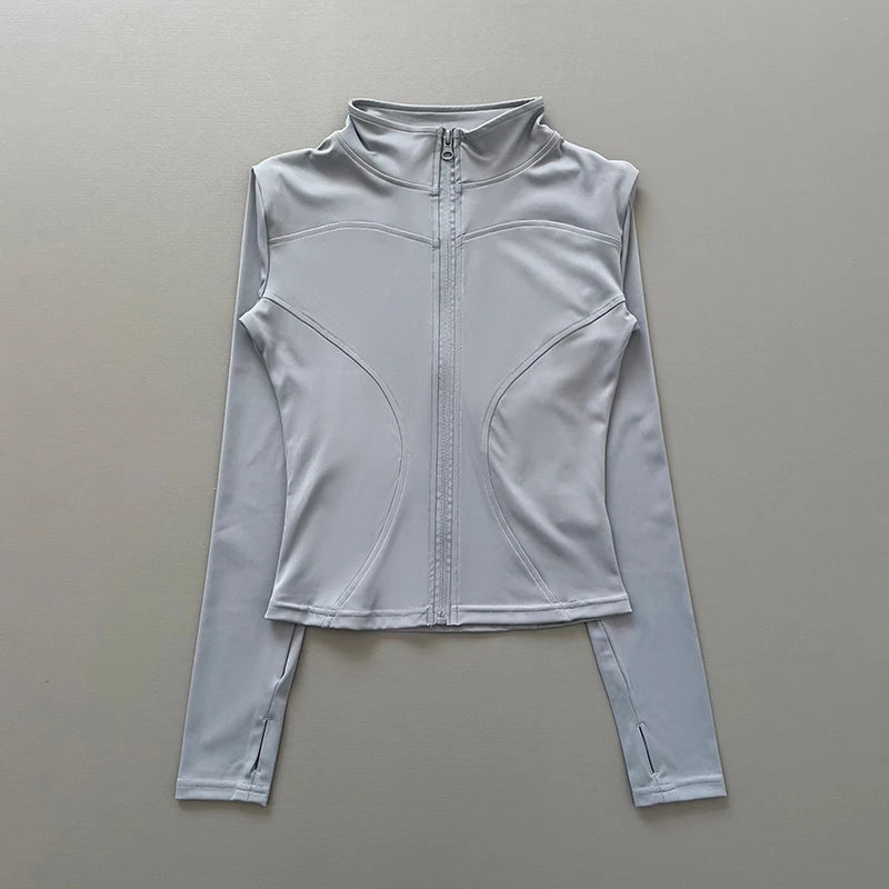 Cropped Waist-Cinching Workout Jacket - Glowbitz.store