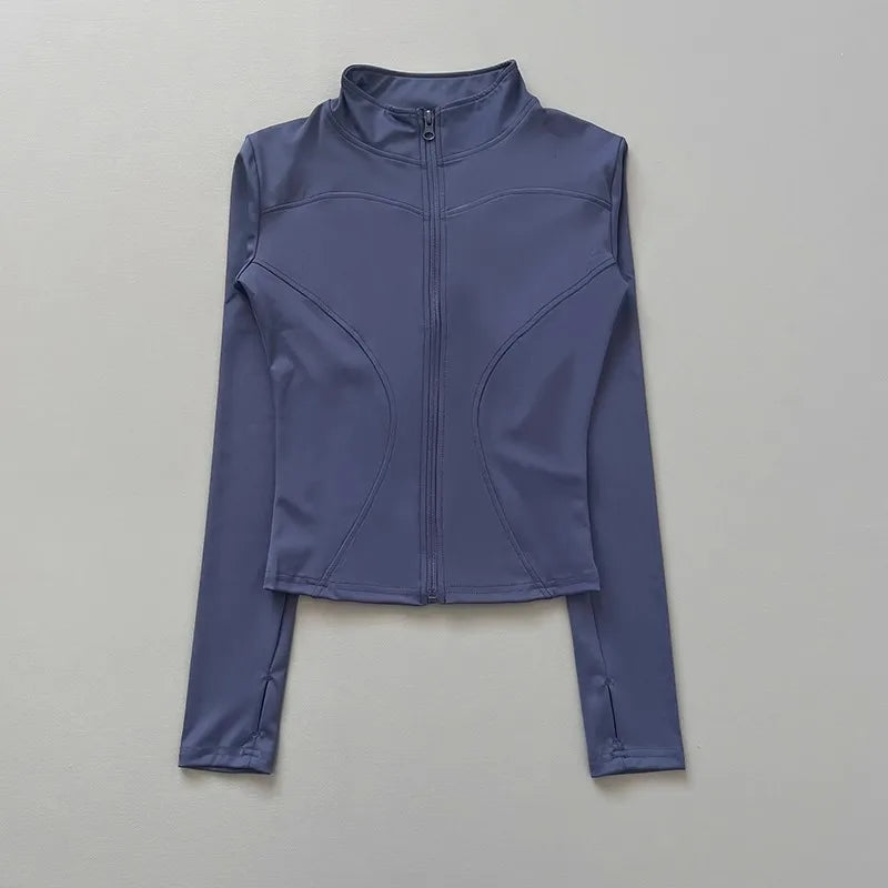 Cropped Waist-Cinching Workout Jacket - Glowbitz.store