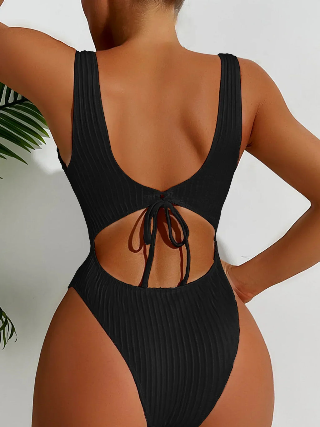 Slim Fit Backless One Piece Bikini - Adjustable Strap Vacation Swimwear - Glowbitz.store