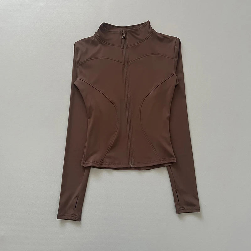 Cropped Waist-Cinching Workout Jacket - Glowbitz.store