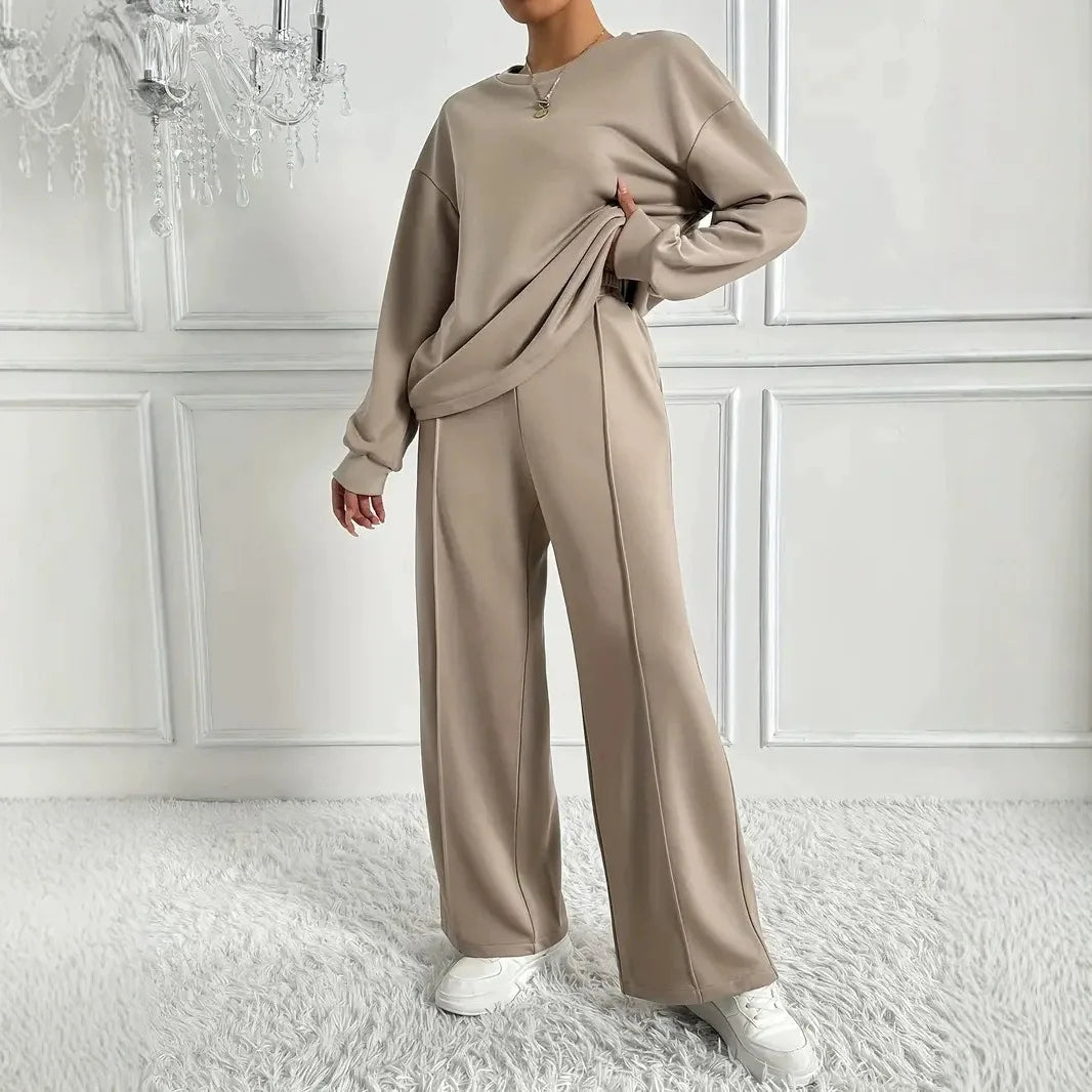 Women’s 2-Piece Sweatshirt & Wide-Leg Pants Set