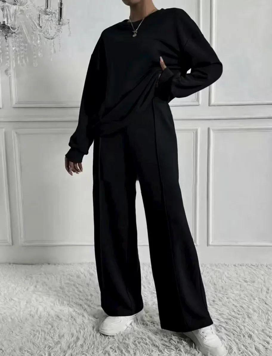 Women’s 2-Piece Sweatshirt & Wide-Leg Pants Set