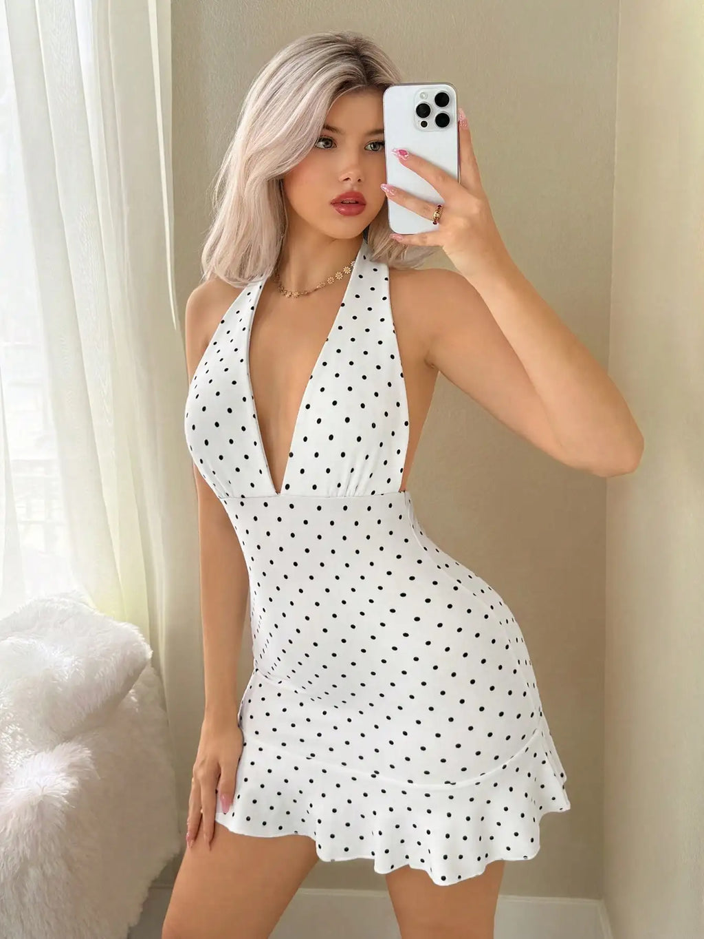 Halter Backless Mini Dress