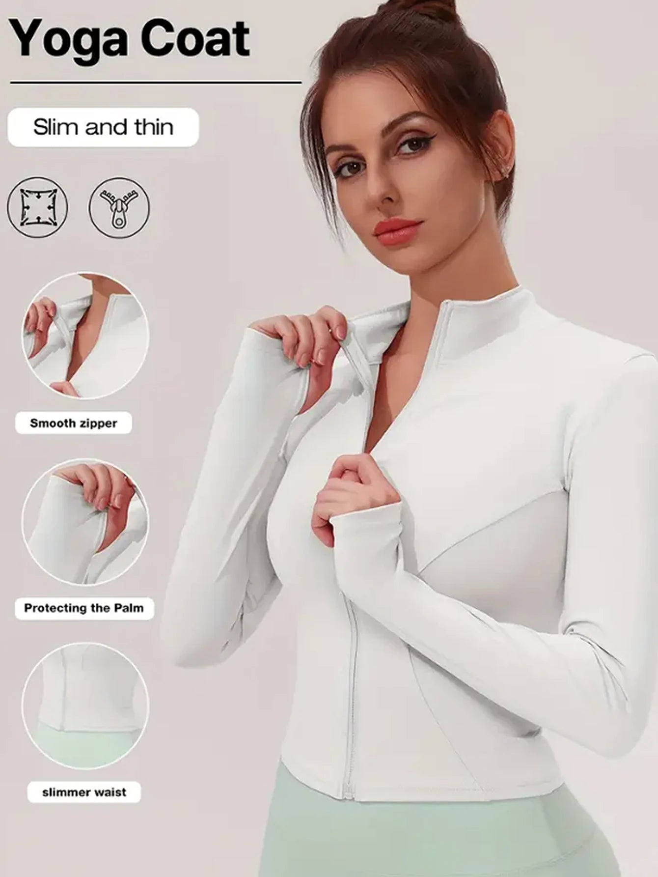 Tight Fit Long-Sleeve Sun Protection Sport Jacket w/ Stand-Up Collar - Glowbitz.store