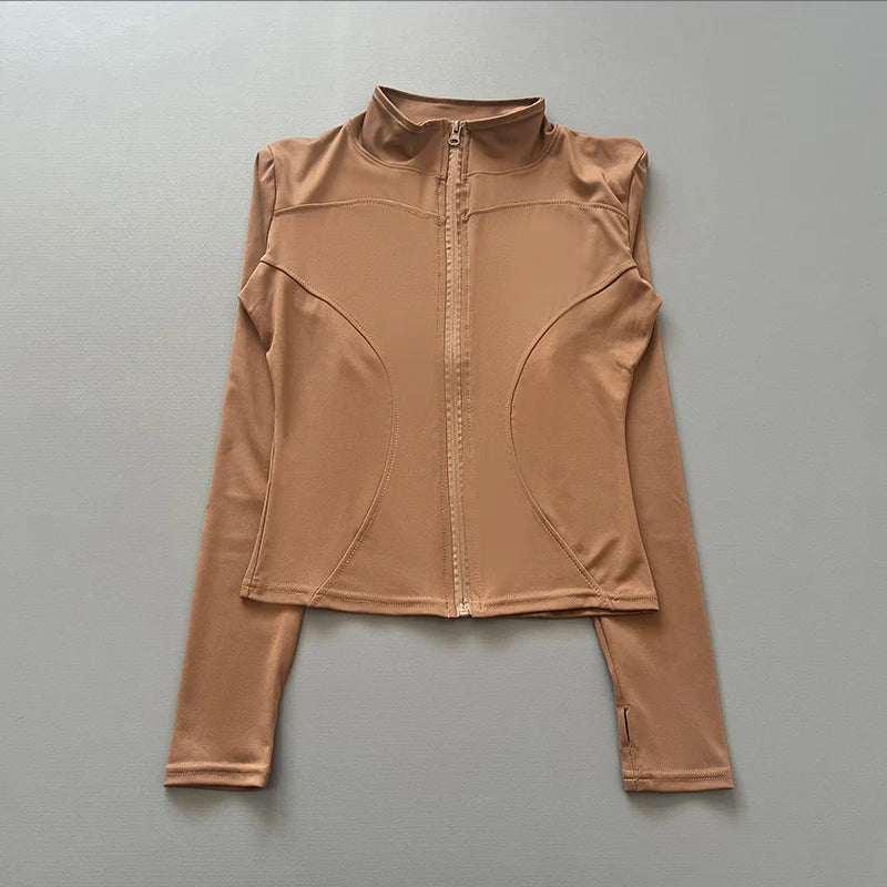 Cropped Waist-Cinching Workout Jacket - Glowbitz.store