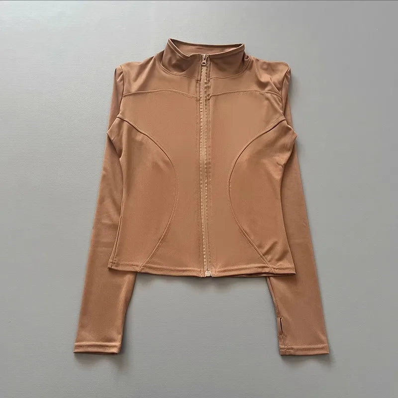 Cropped Waist-Cinching Workout Jacket - Glowbitz.store