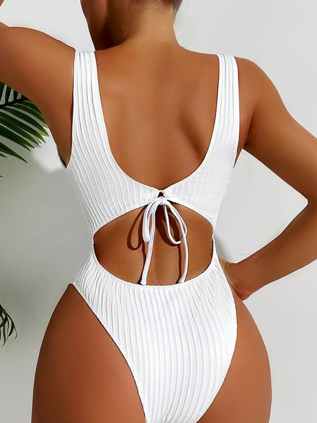 Slim Fit Backless One Piece Bikini - Adjustable Strap Vacation Swimwear - Glowbitz.store