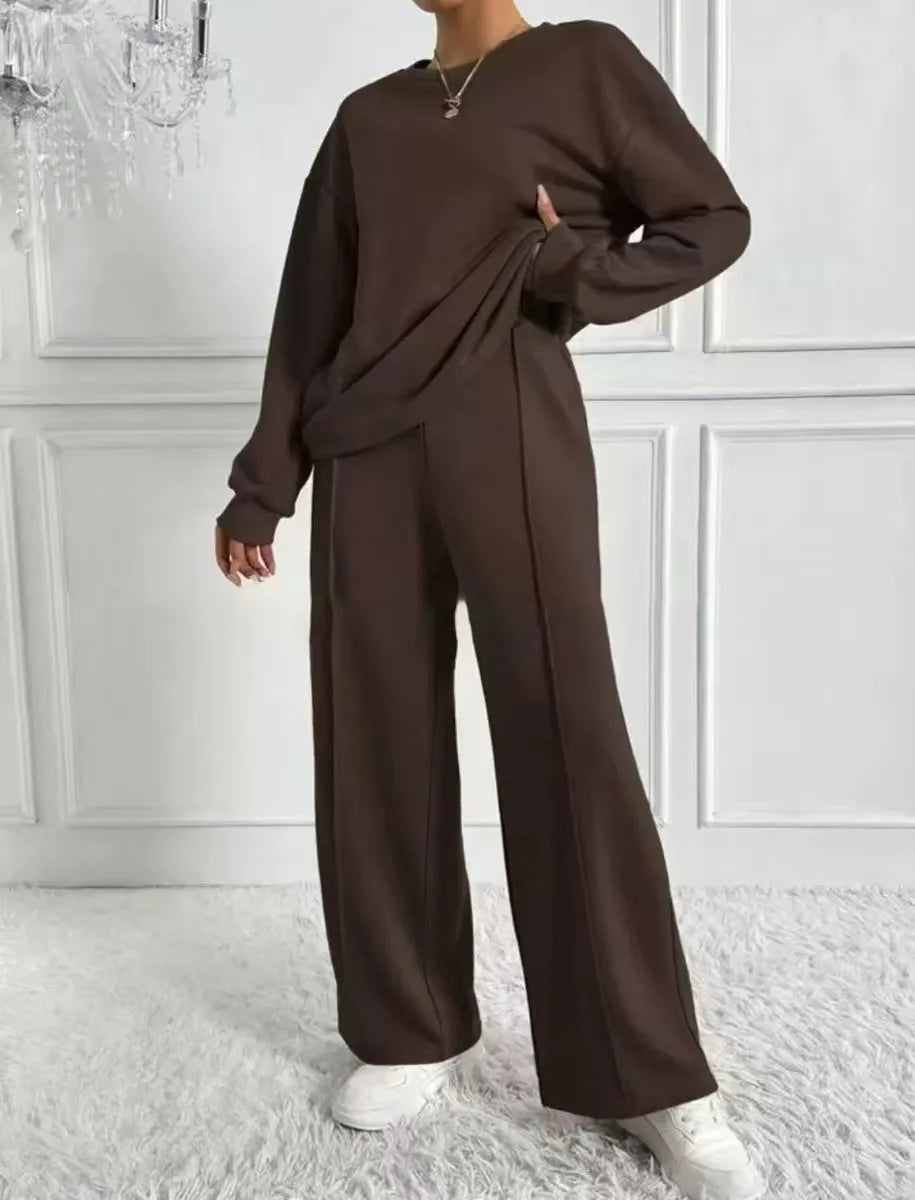Women’s 2-Piece Sweatshirt & Wide-Leg Pants Set