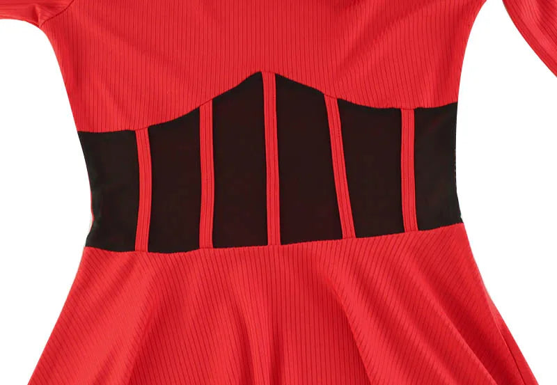 Sheer Knitted A-Line Mini Dress