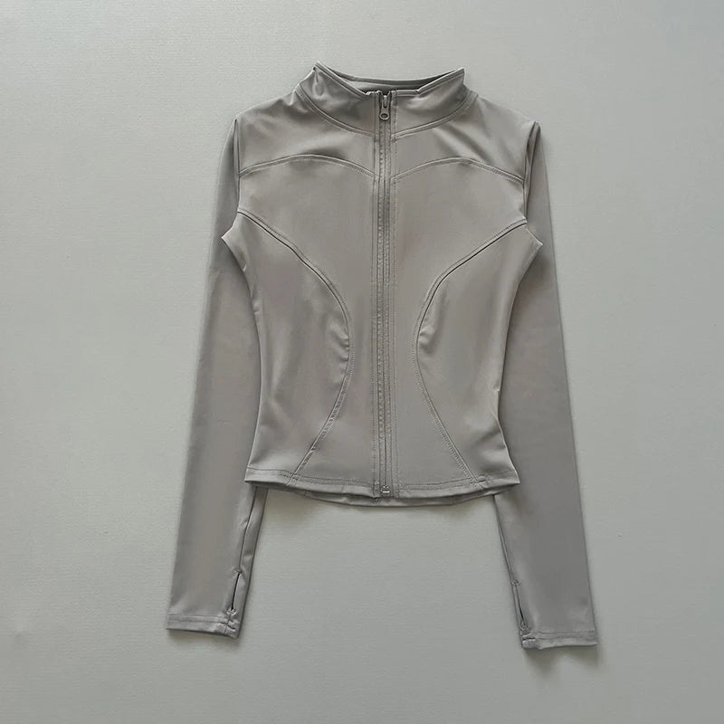 Cropped Waist-Cinching Workout Jacket - Glowbitz.store