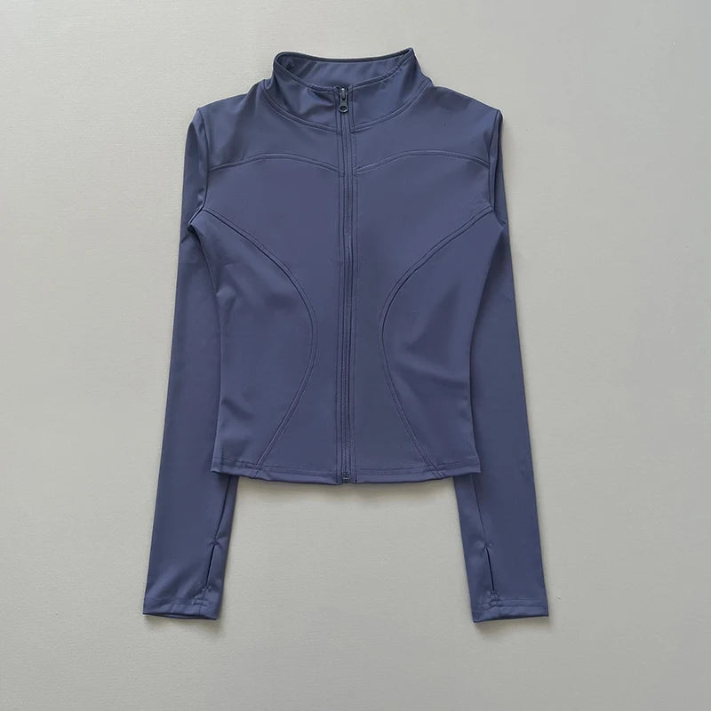 Cropped Waist-Cinching Workout Jacket - Glowbitz.store