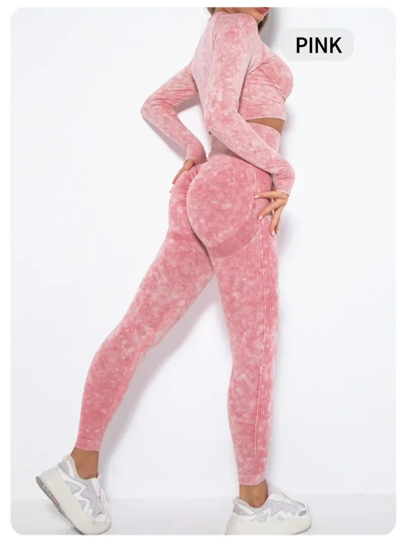 Long Sleeve Top & Hip-Lifting Leggings (2-Piece)