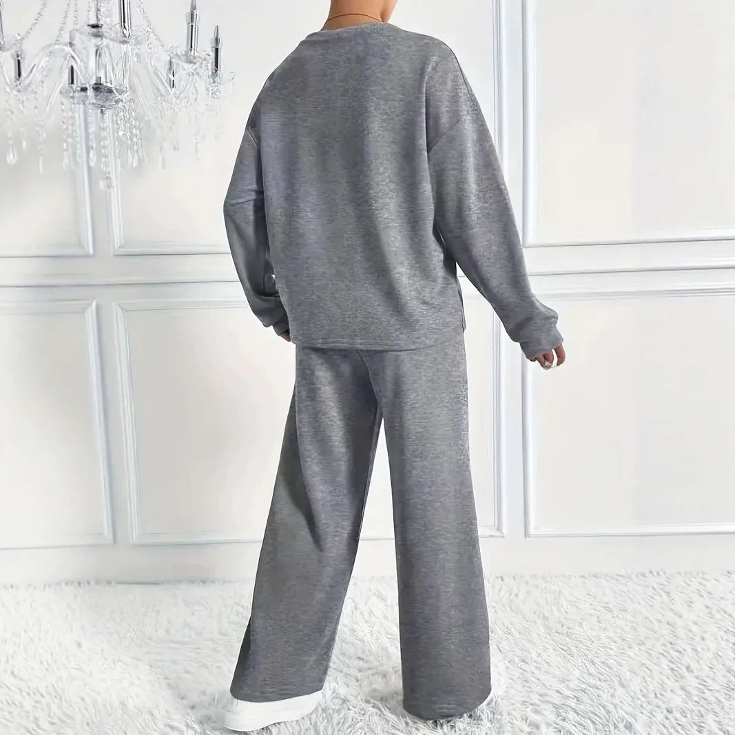 Women’s 2-Piece Sweatshirt & Wide-Leg Pants Set