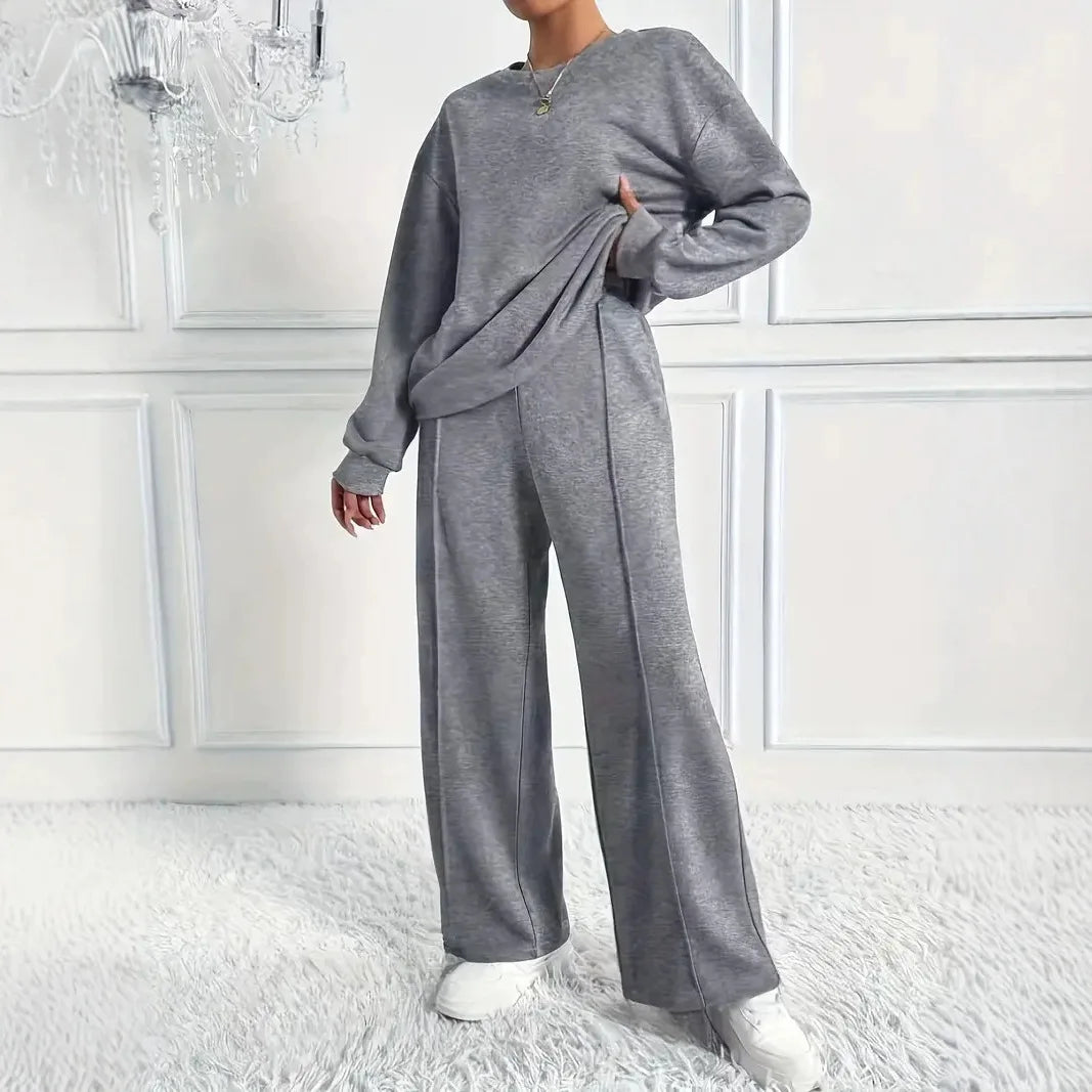 Women’s 2-Piece Sweatshirt & Wide-Leg Pants Set