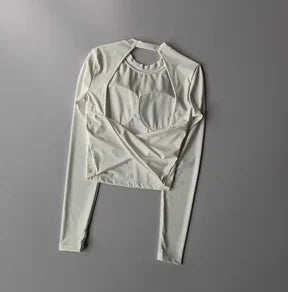 Sexy Big Backless Fitness T-shirt - Seamless Slim-Fit Long Sleeve - Glowbitz.store