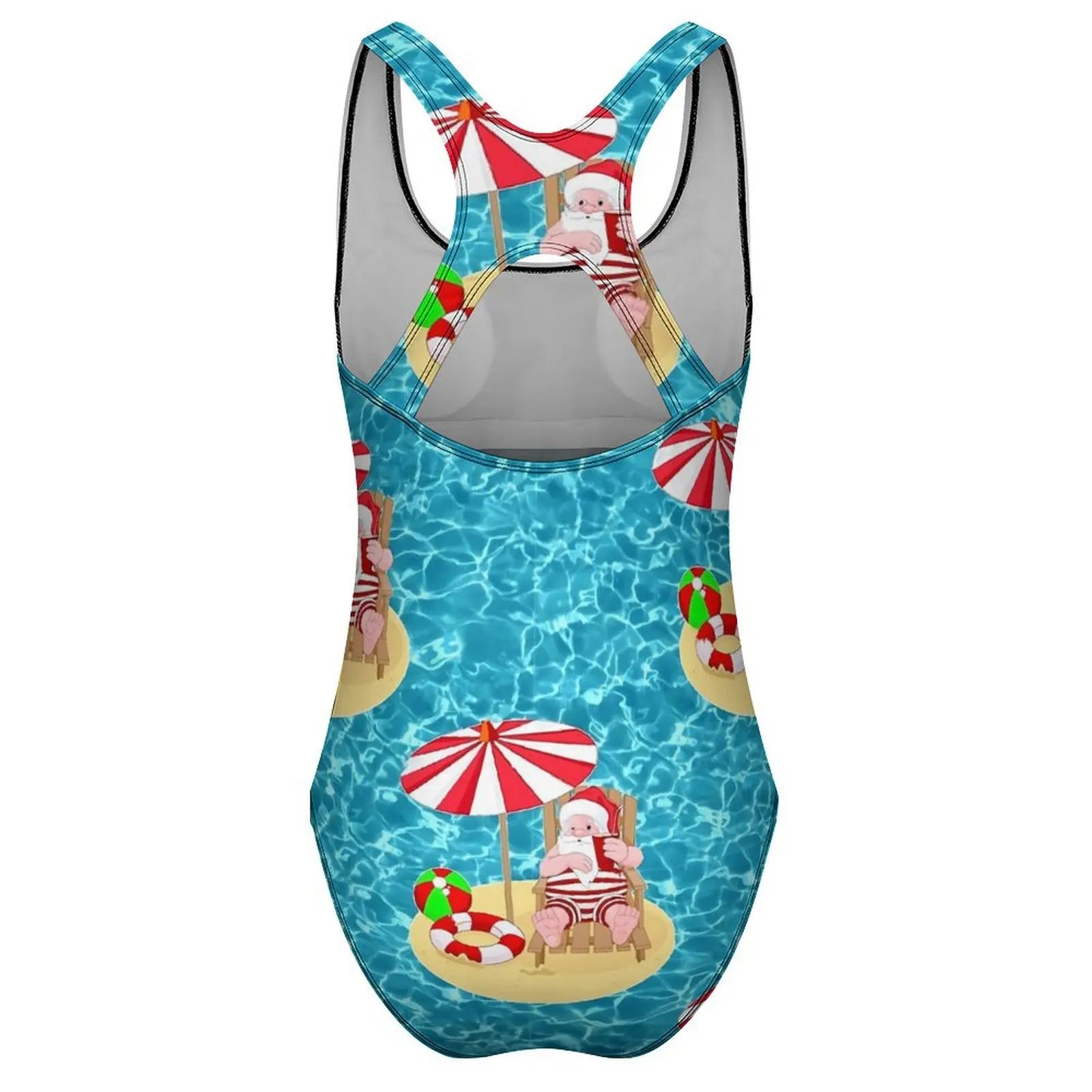 Christmas Santa Print Push Up One-Piece Swimsuit - Glowbitz.store