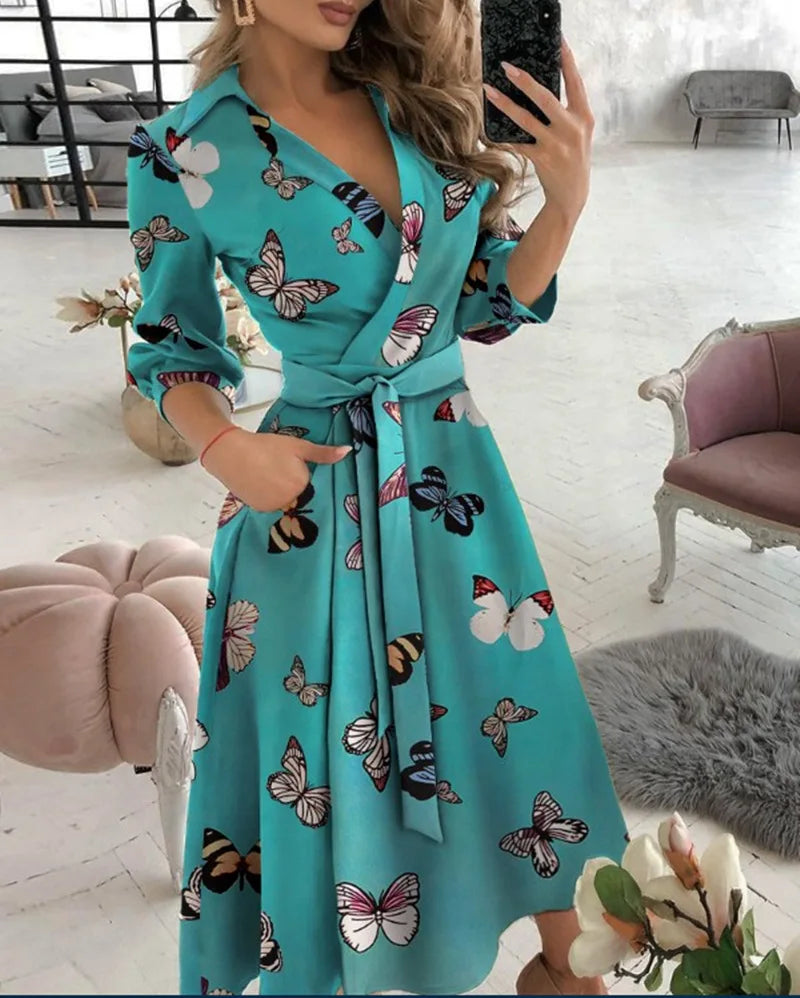 Floral Print Boho V-Neck Mini Dress