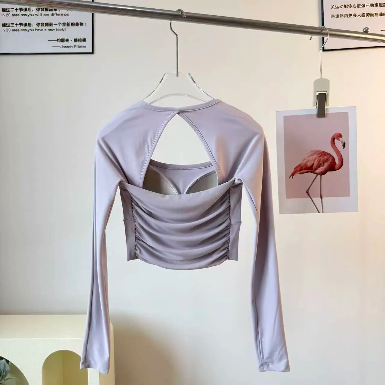 Long Sleeve Sports Top with Built-in Chest Pads - Glowbitz.store