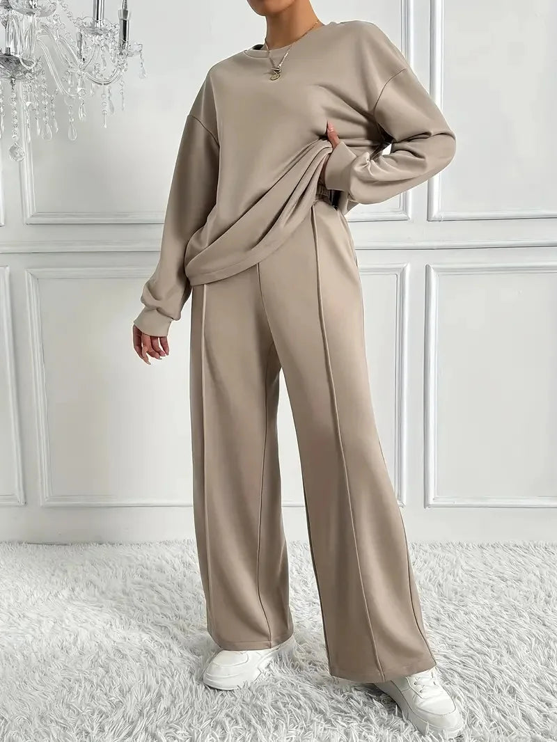 Women’s 2-Piece Sweatshirt & Wide-Leg Pants Set